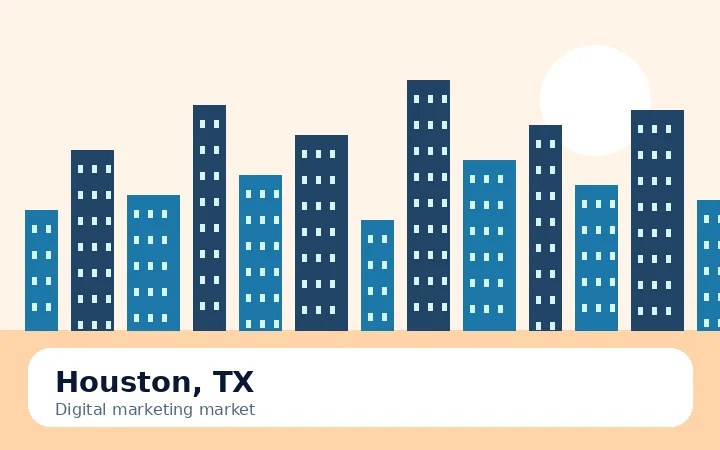 Houston digital marketing location illustration